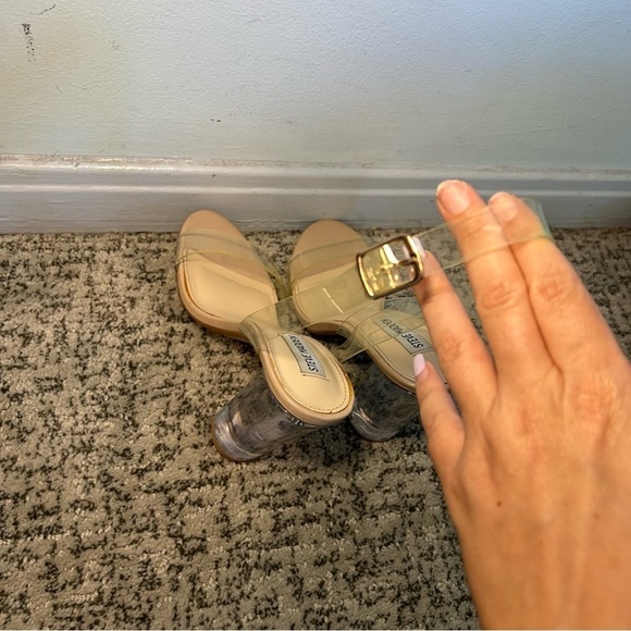 Steve Madden Camille Clear Strappy Block Heeled Sandals Size 8 - Picture 5 of 9